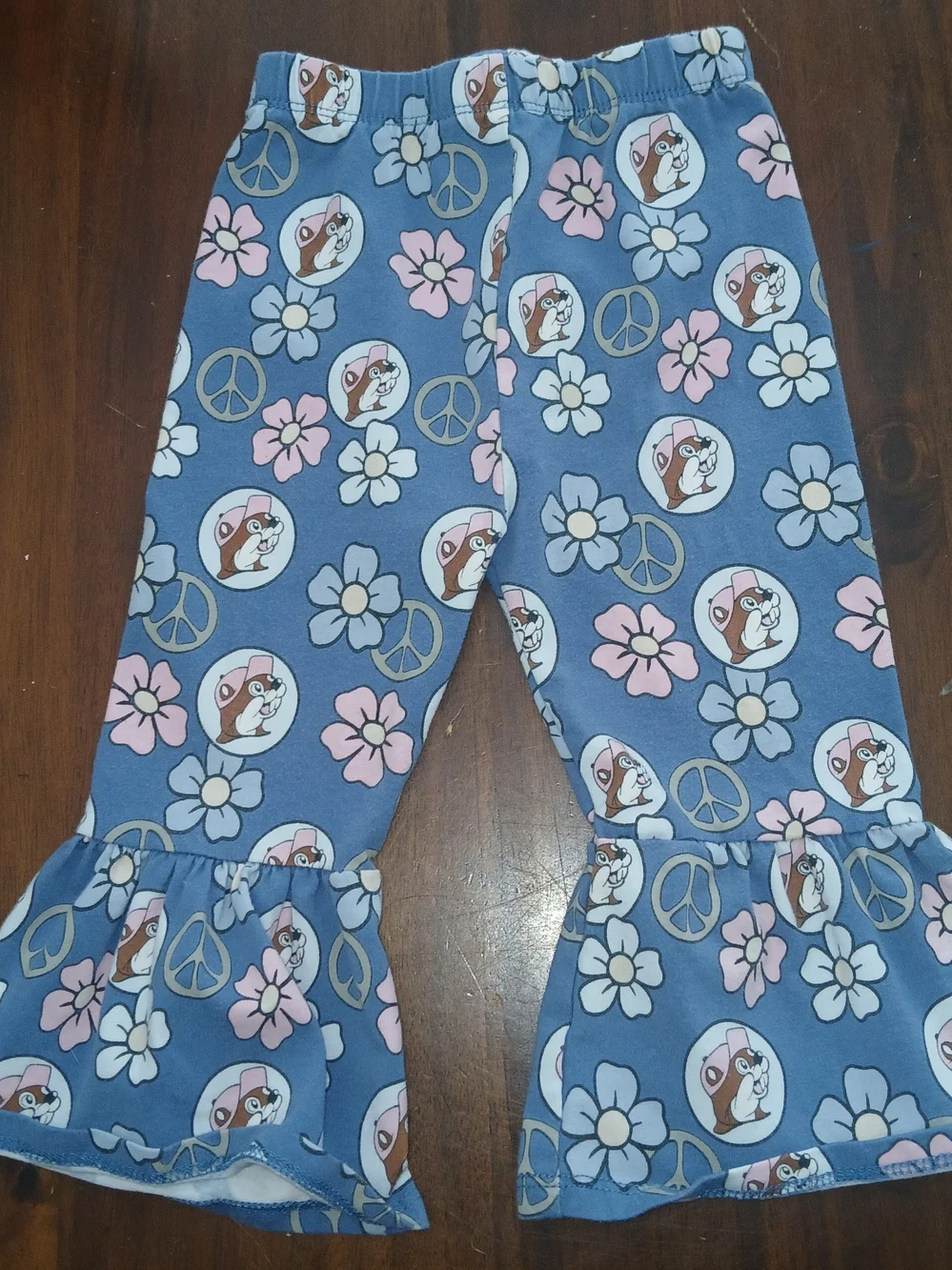 Kids Blue Floral & Character Ruffle Pajama Pants